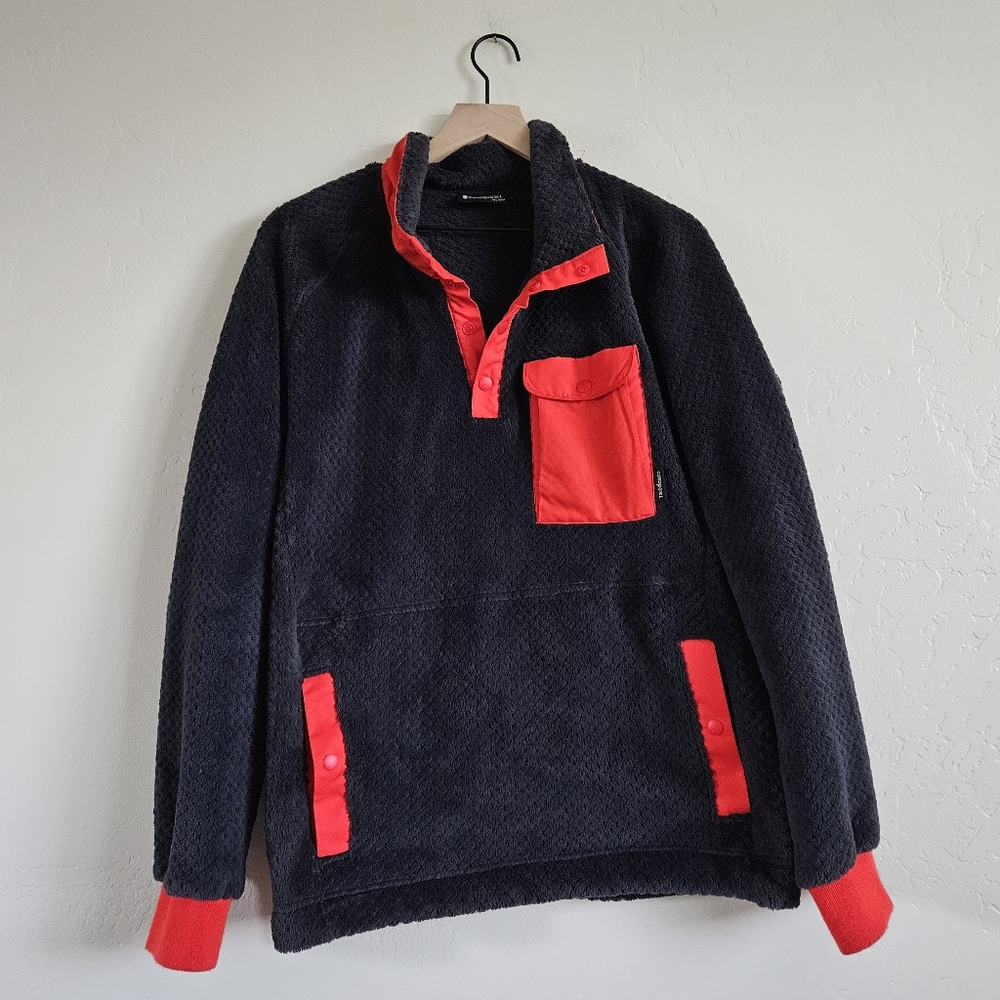 Cotopaxi Capitan Highloft Fleece Quarter Zip Pullover - Red and Gray